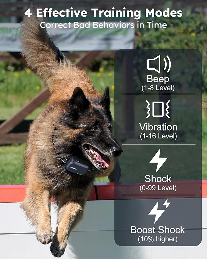 Jugbow Shock Collar for 2 Dogs - 4200FT Dog Training Collar with Remote IPX7 Waterproof Electric Collar with 4 Training Modes, Security Lock E-Collar for Large Medium Small Breeds(Navy Blue)