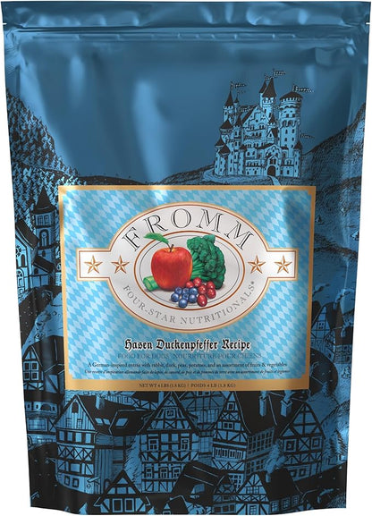 Fromm Four-Star Nutritionals Hasen Duckenpfeffer Dog Food - Premium Dry Dog Food - Rabbit Recipe - 4 lb