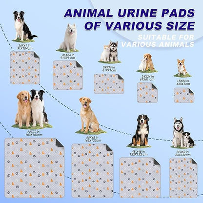 Washable Pee Pads for Dogs, 2 Pack Absorbent Reusable Training Dog Pads Pet Puppy Pads, Non-Slip Potty Pads for Whelping, Playpen, Crate, Bed, Orange, 36"x36"