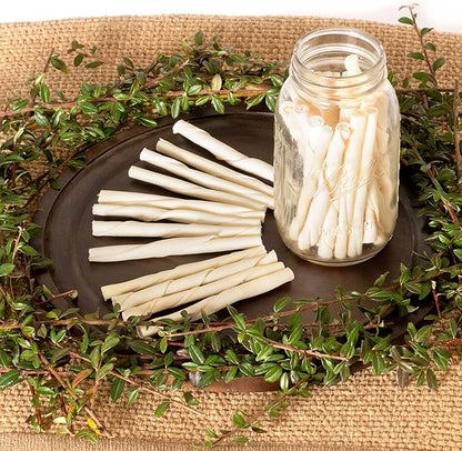 Pet Factory American Beefhide 5in Twist Sticks Dog Dental Chews - Natural Rawhide Dental Chews for Small to Medium Dogs, Promotes Oral Health - Natural, 5 Inches (1 lb Pack)