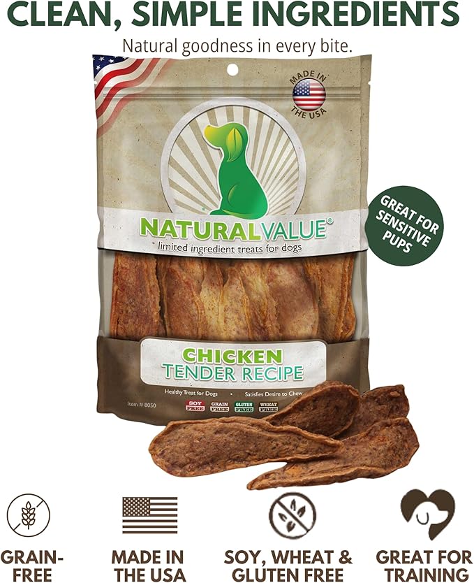 Loving Pets Natural Value All Natural Soft Chew Chicken Tenders Dog Treat, 14-Ounce