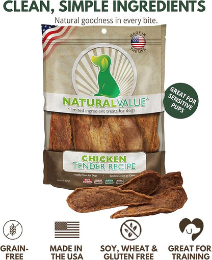 Loving Pets Natural Value All Natural Soft Chew Chicken Tenders Dog Treat, 14-Ounce