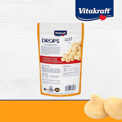 Vitakraft Drops Dog Treats - Peanut Flavor – Grain-Free Training Treats - Real Yogurt & Whey, Added Vitamins A, D3, E, B12, Riboflavin & Niacin – For All Dog Sizes & Ages – Resealable 8.8 oz Bag