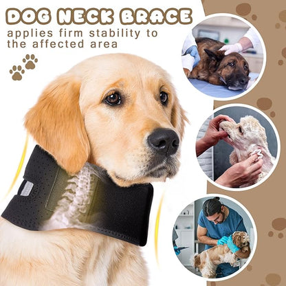 Adjustable Dog Neck Brace Offers Support for Pets Neck Pain Injury Relief Soft Support Cervical Vertebral Sprains and Instability Brace Collar for Dogs(XL)
