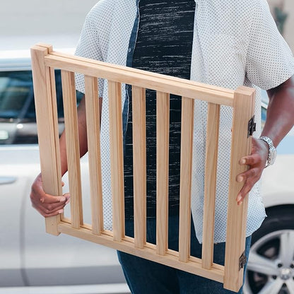 YOCAN Paint-Free Wood FreeStanding Pet Gate for Dogs,Wooden Dog Gates for Doorways, Stairs,The House, Dog Fences Indoor Puppy Gate-2 Panel H:23”