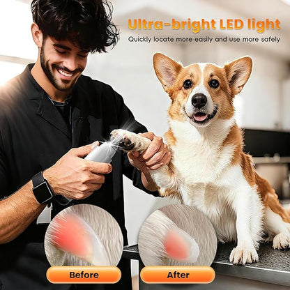 2026 New Silent Groom Pro Pet Nail Grinder, 5-Speed Dog Nail Grinder with Led Light, 40 db Quiet Painless Paws Grooming for Small Medium Large Dogs & Cats, USB Rechargeable