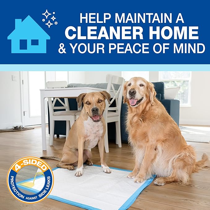 Four Paws Wee-Wee Superior Performance Pee Pads for Dogs with Runoff Barrier Edge Guard Protection, Puppy & Dog Potty Training Pads, Housebreaking Supplies, 28" x 34" (6 Count)