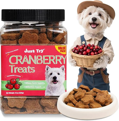 Just Try 15 OZ Dog Biscuits Cranberry Flavor Urinary Tract Health Training Treats Healthy Dog Treats
