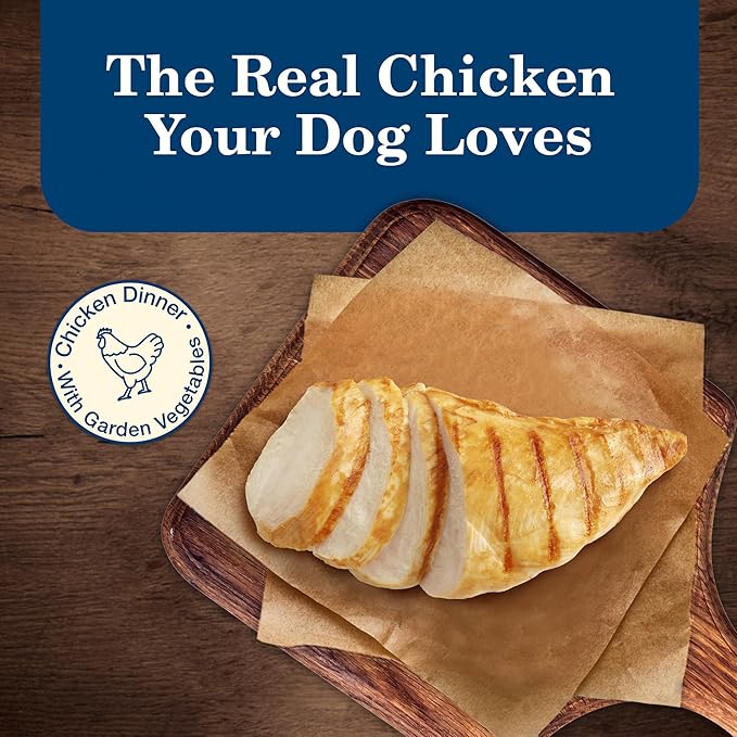 Blue Buffalo Homestyle Recipe Senior Wet Dog Food, Made with Natural Ingredients, Chicken Dinner with Garden Vegetables, 12.5-oz Cans (12 Count) (Pack of 2)