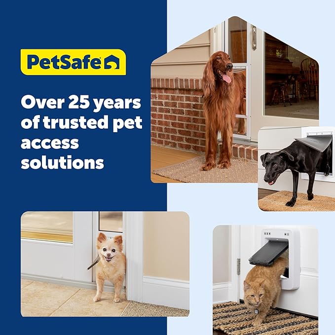 PetSafe Plastic Pet Door - Easy Install for Wood, PVC Metal & Paneled Doors - Rust-Free Plastic Frame - Flap Dimensions 10 1/4" W x 16 1/4" H - for Large Dogs Weighing Up to 100 lb