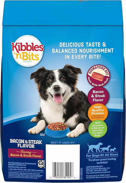 Kibbles 'n Bits Savory Bacon & Steak Flavor Dry Dog Food, 3.5 lb. Bag (Pack of 2)