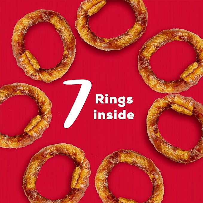 Country Kitchen Rawhide Free Beef Rings Dog Chews, Made with Real Beef, Highly Digestible, Gluten Free, 7 Count