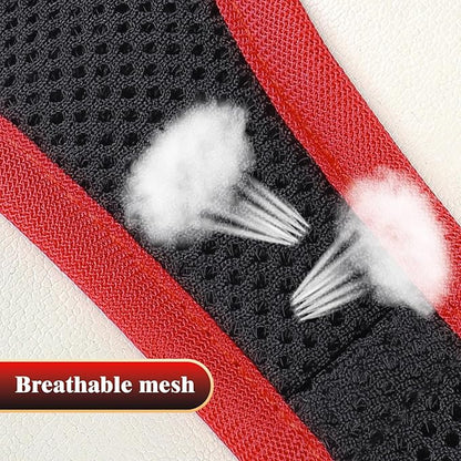 YIMEIS Dog Harness and Leash Set, No Pull Soft Mesh Pet Harness, Reflective Adjustable Puppy Vest for Small Medium Large Dogs, Cats (Black & red 01, Medium (Pack of 1)