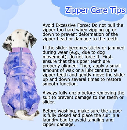 Lukovee Recovery Suit for Dogs, Zipper On Recovery Suit for Female Male Dog, Onesie Abdominal Wounds Cone E-Collar Alternative Prevent Licking Spay Recovery Suit (XXL,TPU)