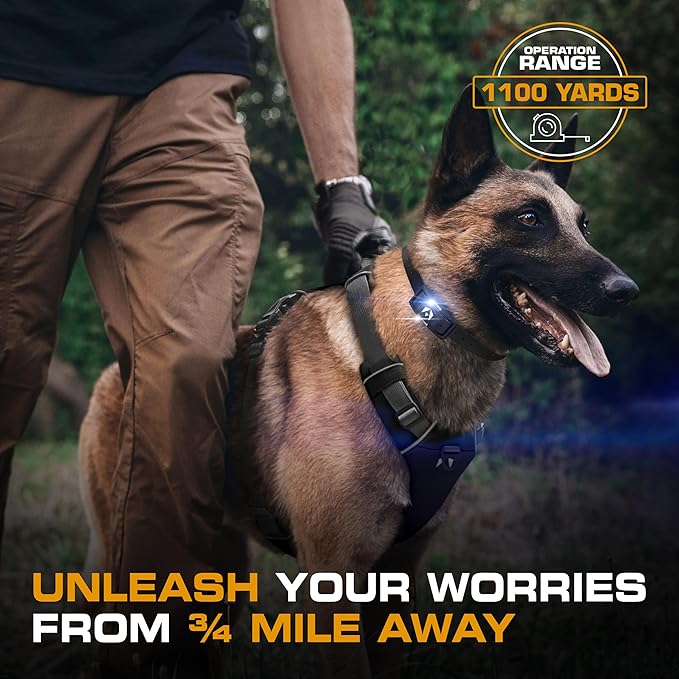 INVIROX Ultra K9 Dog Training Collar with Remote, 124 Levels for Reactive, Stubborn or Hard-to-Train Dogs, ¾ Mile Range, Night-Light Mode, Safe Communication, IP67 Waterproof E Collar for Large Dogs