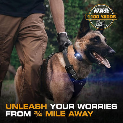 INVIROX Ultra K9 Dog Training Collar with Remote, 124 Levels for Reactive, Stubborn or Hard-to-Train Dogs, ¾ Mile Range, Night-Light Mode, Safe Communication, IP67 Waterproof E Collar for Large Dogs