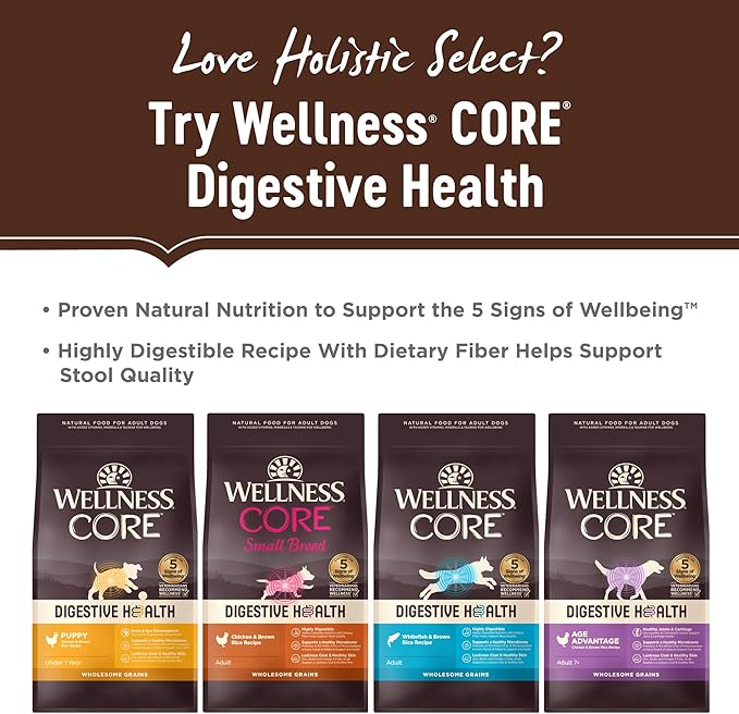 Holistic Select Natural Grain Free Dry Dog Food, Adult & Puppy Salmon, Anchovy & Sardine Recipe, 24-Pound Bag