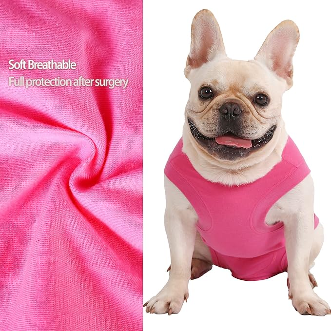 Dog Surgery Recovery Suit - After Spay, Abdominal Wounds Post Surgical Recovery, Anti Licking Breathable Dog Onesies for Small, Medium & Large Pet, Alternative Bandages Cone E-Collar