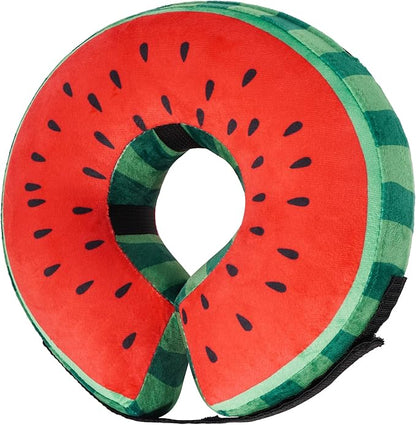 Recovery Donut Collar for Dogs & Cat,Inflatable Dog Collar Alternative After Surgery,Soft Cone for Large Medium Small Pet(Watermelon,Medium)