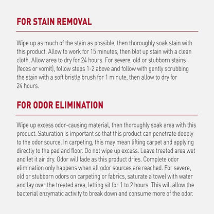 Nature’s Miracle Advanced Stain and Odor Eliminator Dog Spray, Fresh Scent, Severe Mess Enzymatic Formula for Tough Pet Messes, 32 Ounces, Red