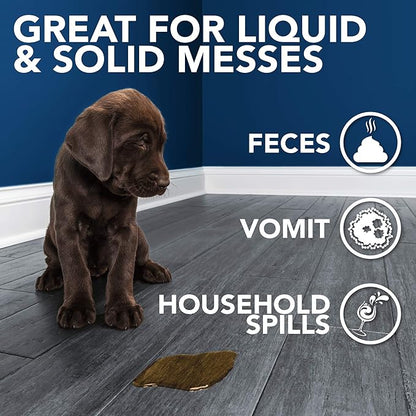 Simple Solution Abzorbitall Pet Mess Absorbent Towels, Pet Accident Cleaner for Dog Urine and Waste, Multi-Surface Cleaning Sheets, Puppy Supplies, Absorbent Towels, 12 x 17 Inches, 30 Count