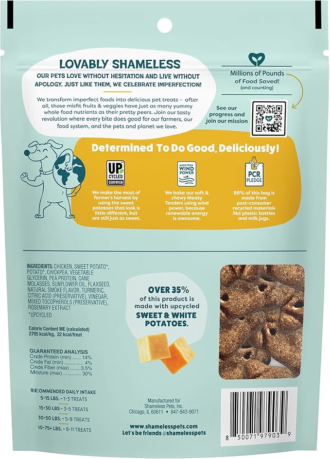 Shameless Pets Soft Dog Treats – Cheeky Chicken Meaty Tenders, Soft & Chewy Treats for Dogs, Real Chicken 1st Ingredient, Grain Free, Healthy Treats for Small, Medium & Large Dogs, 8oz