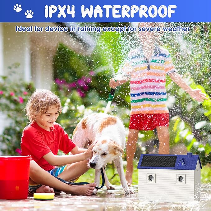 Dog Bark Deterrent Devices: Ultrasonic Anti Barking Device for Dogs with 3 Training Modes 50 FT | Solar Dog Barking Deterrent Devices | Stop Barking Dog Device for Indoor (Blue)