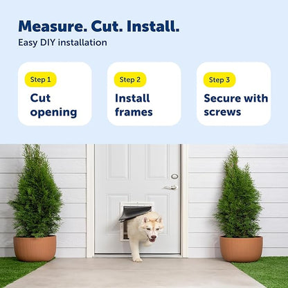 PetSafe Extreme Weather Plastic Pet Door - Energy-Saving Thermal Barrier Pet Flap with Slide-in Door Locking & Secure Flap Cover - Plastic Frame - for Dogs Up to 100 Lb - Large