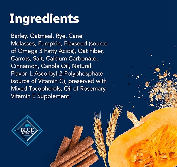 Blue Buffalo Health Bars Crunchy Dog Biscuits, Oven-Baked with Natural Ingredients, Pumpkin & Cinnamon, 16-oz Bag