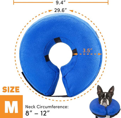 2 Packs Blue Medium and Small (Post-Operative Soft Protection Recovery Dog Collar, Anti-Biting and Scratching Small/Medium/Large Dogs/Cats Adjustable Elizabethan Collar)