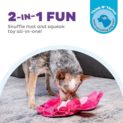 Outward Hound by Nina Ottosson Snuffle Palz Plush Snuffle Mat Dog Treat Puzzle, Non-Slip, Pink, Pig, Large