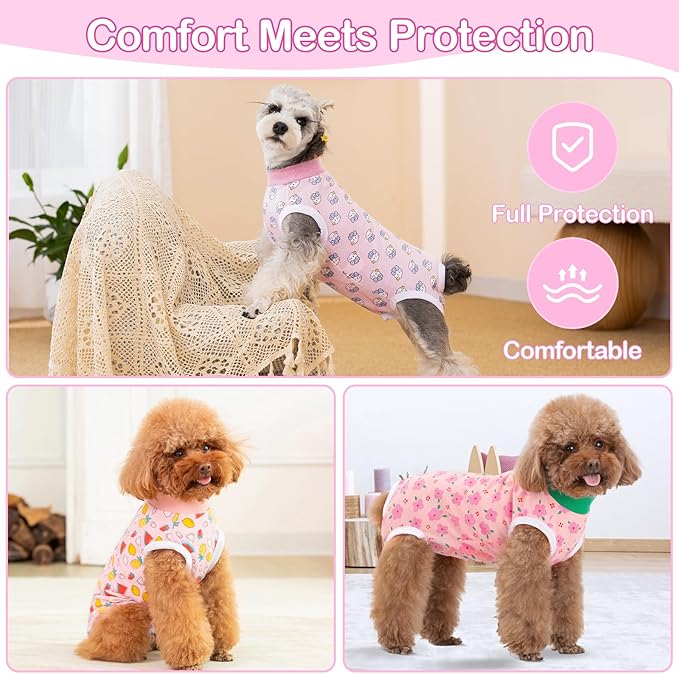 Coppthinktu Recovery Suit for Dogs After Surgery, Dog Onesie Surgery Recovery Suit for Female Spay, Soft Male Surgical Pajamas Bodysuits for Small Medium Puppy to Anti Licking Dog Cone Alternative