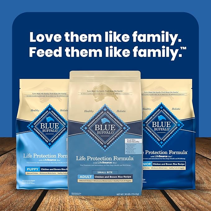 Blue Buffalo Life Protection Formula Adult Small Bite Dry Dog Food, Helps Build and Maintain Strong Muscles, Made with Natural Ingredients, Chicken & Brown Rice Recipe, 30-lb. Bag