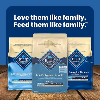 Blue Buffalo Life Protection Formula Adult Small Bite Dry Dog Food, Helps Build and Maintain Strong Muscles, Made with Natural Ingredients, Chicken & Brown Rice Recipe, 30-lb. Bag