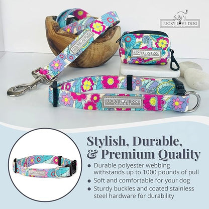 Lucky Love Dog Collars, Cute Large Dog Collars for Female Dogs, Part of Purchase Donated to Rescue (Large, Caroline, Collar)