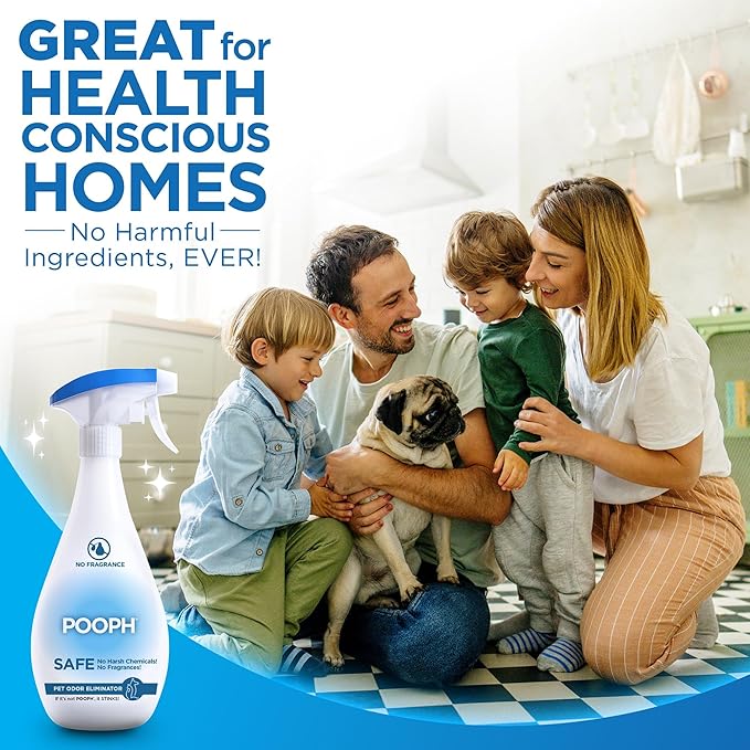 Pooph Pet Odor Eliminator, 32oz - Eliminates Odors at the Molecular Level, Dogs, Cats, Freshener, Eliminator, Urine, Poop, Pee, Deodorizer, Natures, Puppy, Fresh, Clean, Furniture, Potty