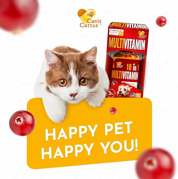 Multivitamin for Dogs & Small Pets with Glucosamine – Liquid B, C, D Dog Vitamins for Skin, Coat, Hips & Joints – Cat Vitamins for Indoor Cats Care for Urination, Breathing, Digestion – 2 oz Bottle