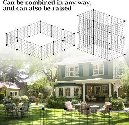 Dog Playpen 12Panels,43.7x43.7x13.8 inches Pet Play Pen House for Medium/Small Dogs Adjustable Dogs Guinea Pig Cage Fence Pen