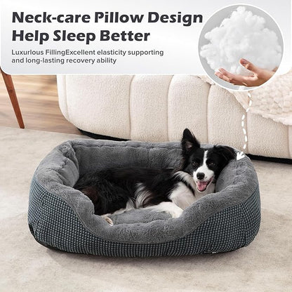INVENHO Large Dog Beds for Large Dogs Washable, Rectangle Dog Beds Large Sized Dog, Orthopedic Dog Bed, Warming Soft Sleeping Puppy Bed Durable Pet Bed with Anti-Slip Bottom L(35"x25"x10")
