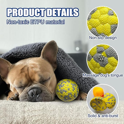 Mankoda Dog Balls, Indestructible Tennis Balls for Dogs, 2.5'' Durable Bouncy Dog Toys for Aggressive Chewers, Interactive Dog Toys for Fetch Game, Lightweight Floating Chew-Proof(4 Pack)