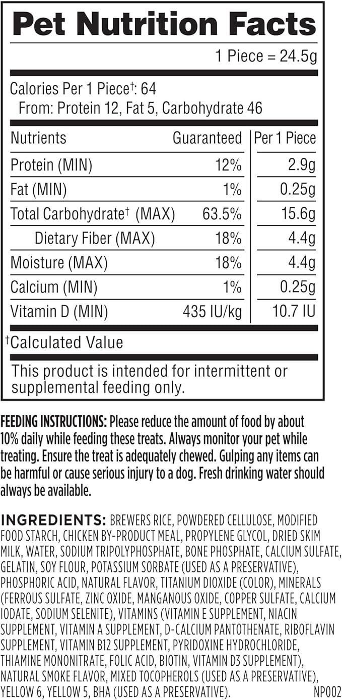 Milk-Bone Brushing Chews Original Chicken Flavor Daily Dental Dog Treats, Small/Medium, 7.1 Oz. Bag (Pack of 5)
