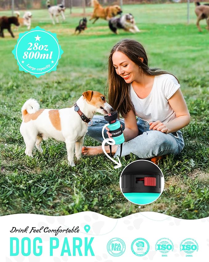 lesotc Dog Water Bottle, Portable Dog Water Dispenser, Leak Proof Dog Travel Water Bottle Pet Water Bottle for Outdoor Walking, Hiking, Travel, BPA-Free, Lightweight