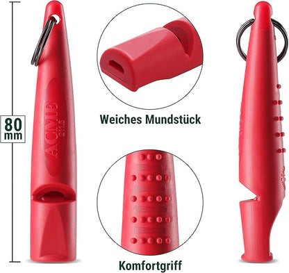 ACME Alpha 211.5 Professional Dog Training Whistle with Enhanced Ergonomic Grip. BPA-Free Plastic. 110 dBA. Long Range. Standardized Frequency. Weatherproof. Made in The UK (Carmine Red)