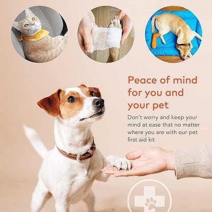 ARCA PET Dog First Aid Kit - Pet Emergency Kit - Water Resistant High Visibility Reflective First Aid Pouch Dog Camping Essentials for Hiking, Backpacking, Sports, Hunting