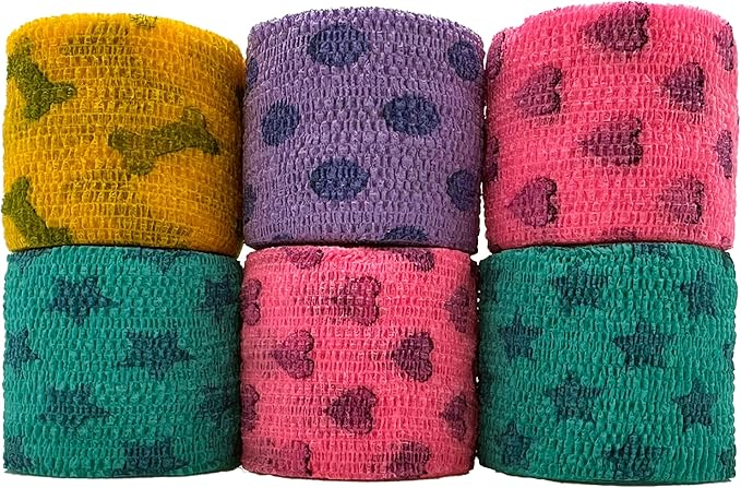 OVIK Health PetFlex Pet Pack – Flexible Self-Adhering Elastic Bandage for Wound Care – First Aid Wrap for Small Animals Like Dogs, Cats, and Other Pets - 2 inch, 6 Rolls