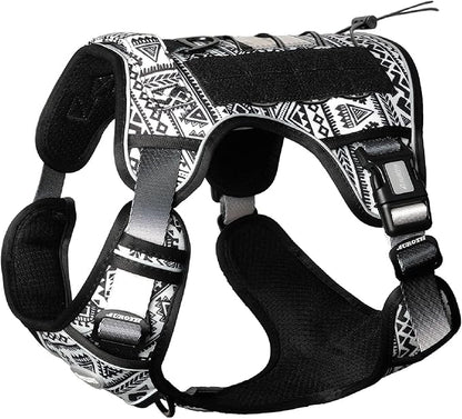 AUROTH Tactical Dog Harness for Large Dogs No Pull Adjustable Pet Harness Reflective K11 Working Training Easy Control Pet Vest Military Service Dog Harnesses