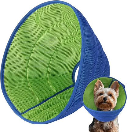 Inspack Soft Dog Cone Collar Alternative, E Cones for Small Dogs, Cats & Puppies to Stop Licking After Surgery, High-Density Fabric Comfortable Elizabethan Recovery Collar, Blue Pro, S