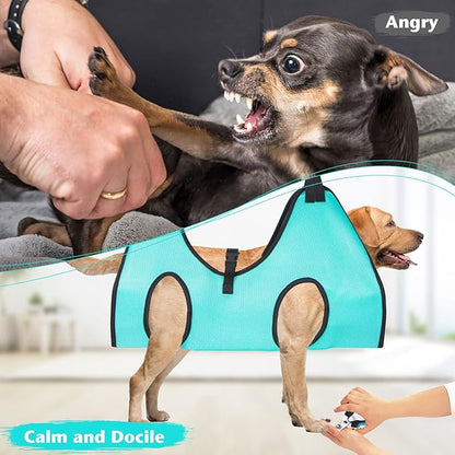 ATESON Dog Grooming Hammock - Upgrade Pet Grooming Harness for Nail Trimming (S 30lb), Dog Sling for Nail Clipping, Dog Hanging Holder Hanger for Cutting Nail with Nail Clippers