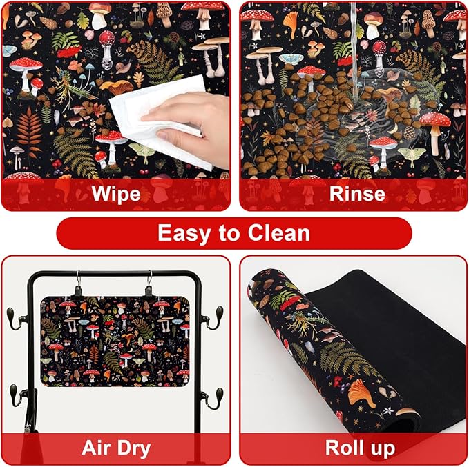 Dog Food Mats for Floors Waterproof Mat for Cat Food and Water Bowls - Absorbent Quick Dry Non Slip Mat for Pet Feeding