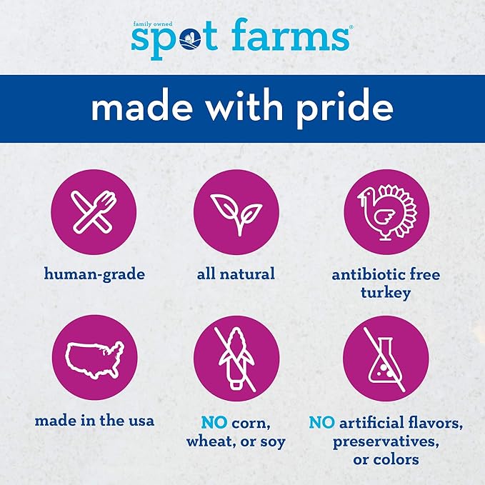 spot farms Turkey Meatball Recipe Healthy All Natural Dog Treats Human Grade Made in USA 12.5 oz (Pack of 2)